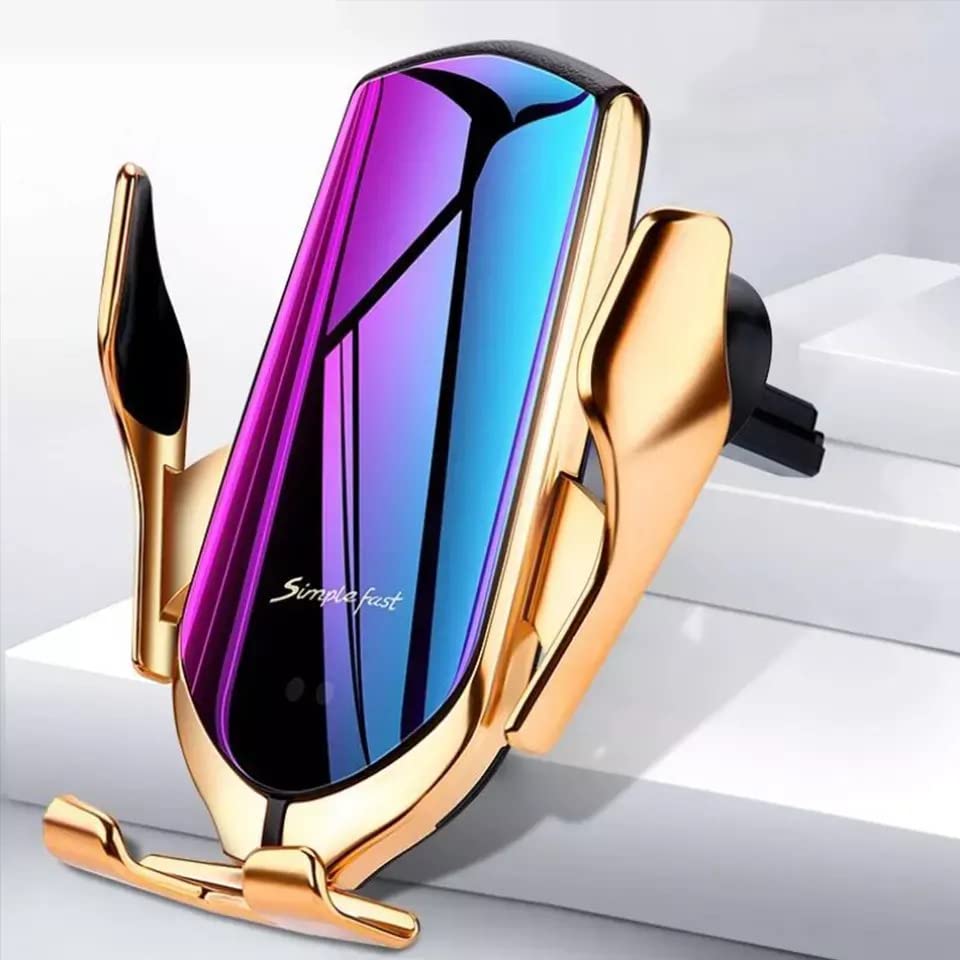 Wireless Charger USB Car Phone Holder Wireless Charger 10W Fast Charging Auto-Clamping Air Vent Phone Holder (Gray)