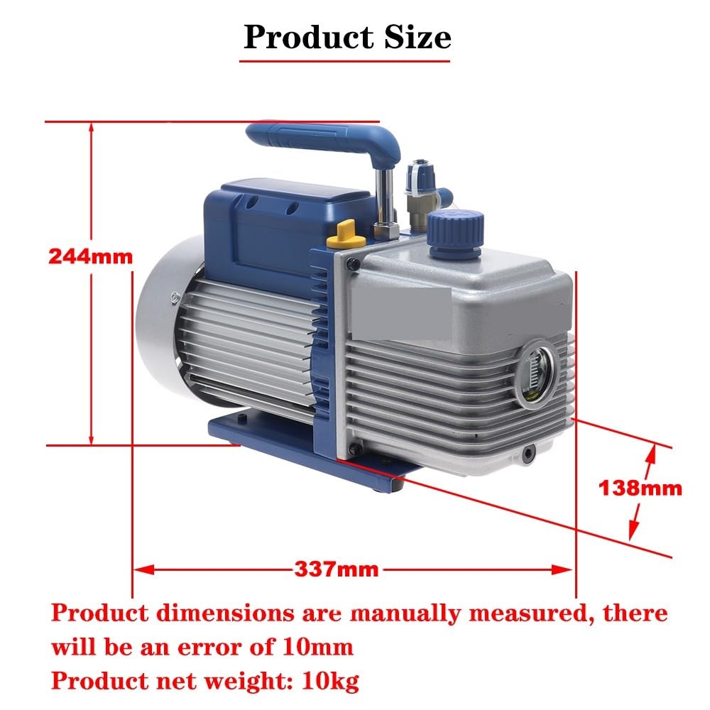 Set pompa a vuoto, Pompa for vuoto Pompa for vuoto refrigerante FY-3C-N Pompa for vuoto manuale monostadio 370W for aria condizionata domestica for auto per HVAC Aria condizionata Refrigerazione Ricar