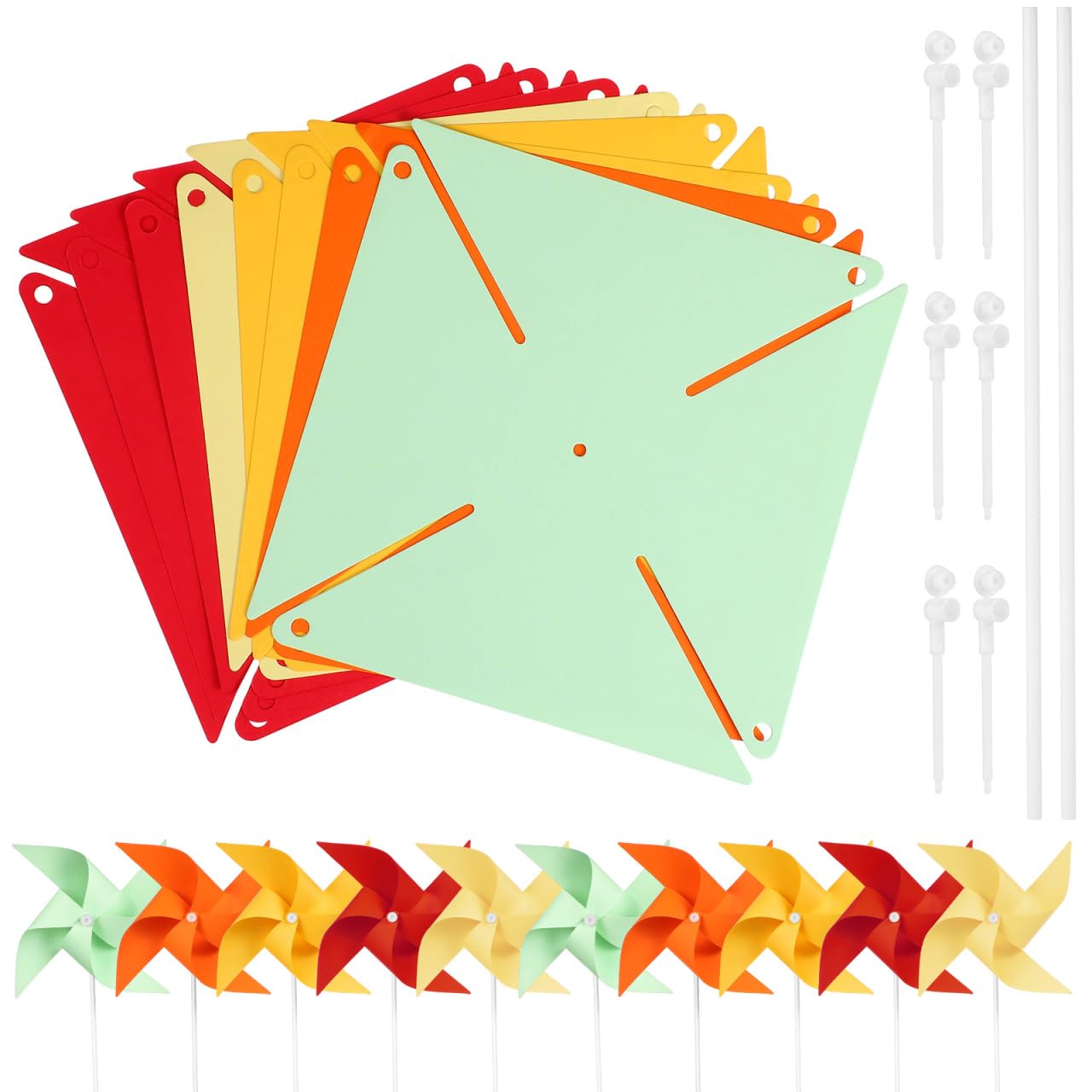 FRCOLOR 8 pièces Kit Moulinet à Vent Papier DIY Moulinet à Vent à Assembler pour Garçon Fille Activité Manuelle