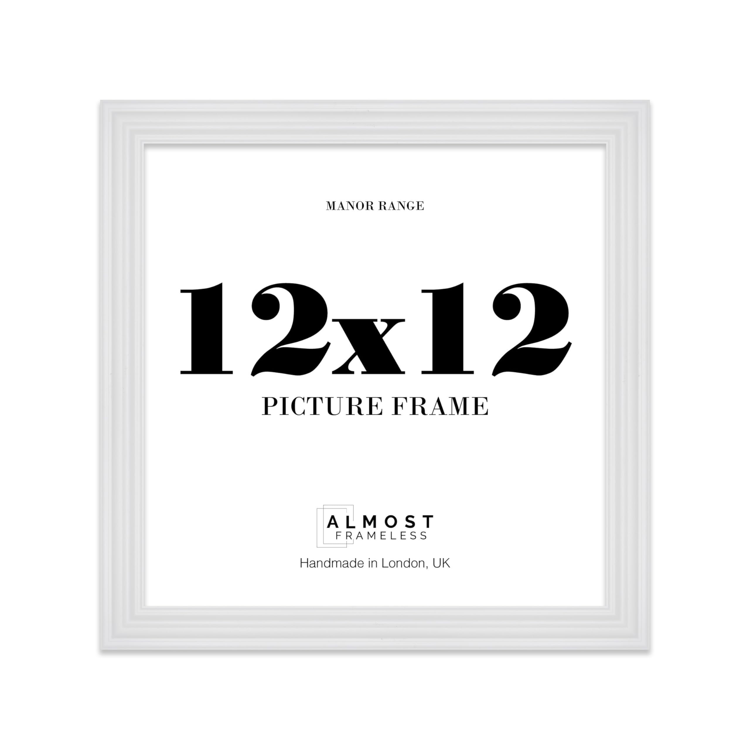12x12 Picture Frame, Display 12x12 Pictures (30.5 x 30.5cm) - Ice White Bold 42mm Edge Decorative Wall Display Frame - 1 Pack
