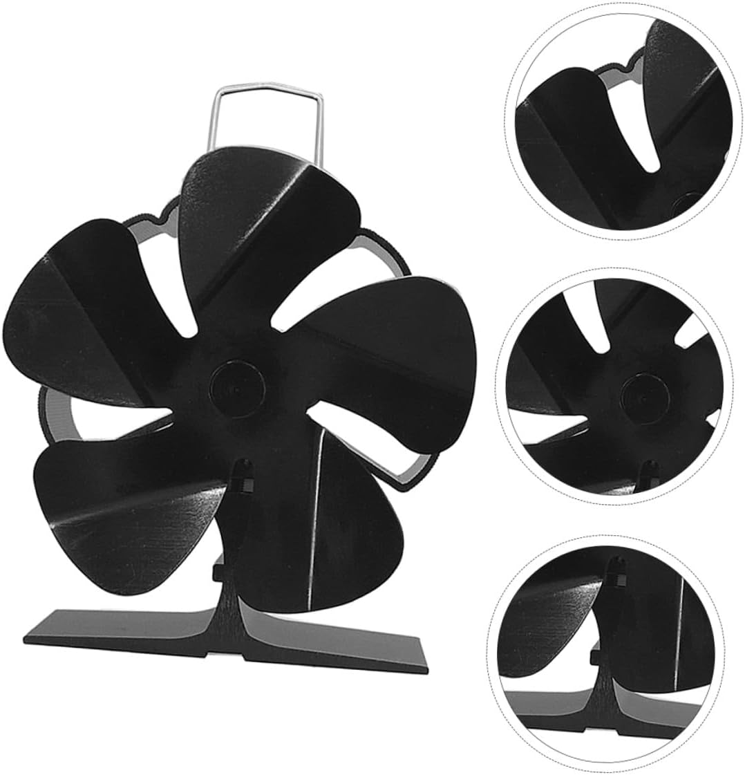 Compact Five-blade Silent Heat Powered Stove Fan Metal Fireplace Fan for Home Use Low Noise for Wood Stoves and Fireplaces