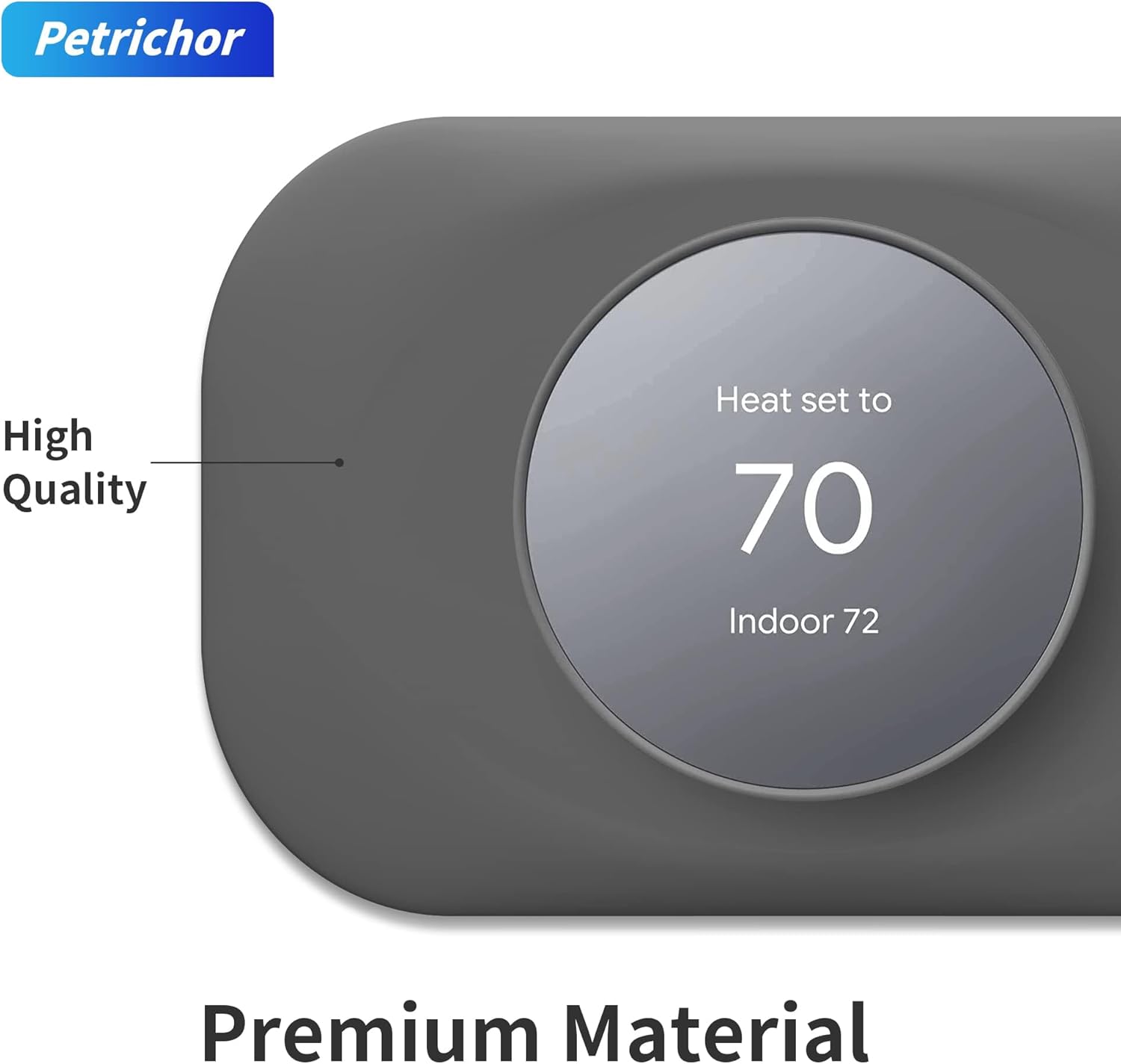 Compatible with Google Thermostat 2020 Wall Plate Cover - Petrichor Nest Thermostat Trim Kit, Made for Google Nest Thermostat 2020, Cover Imperfections Easy to Install - Charcoal（2 Pack）