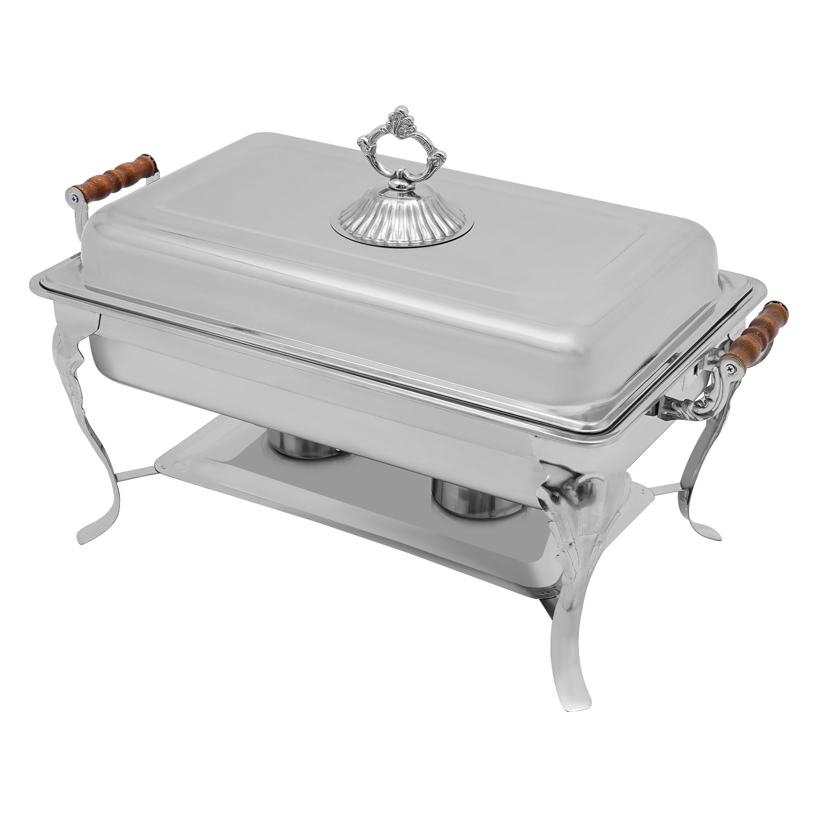 Chafing Dish, set da buffet in acciaio inox, 9 l, per 1-5 persone, per campeggio, picnic, hotel, ristorante, con coperchio e 2 taniche per carburante