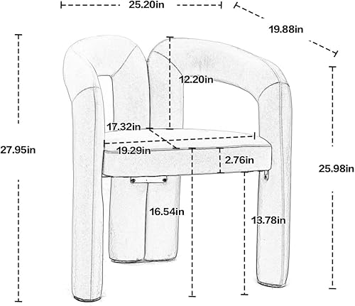 Miniatura 2 de Juego de 2 sillas de comedor modernas de terciopelo, sillas laterales tapizadas con barril para cocina, sillas de comedor, cómodas sillas de tocador