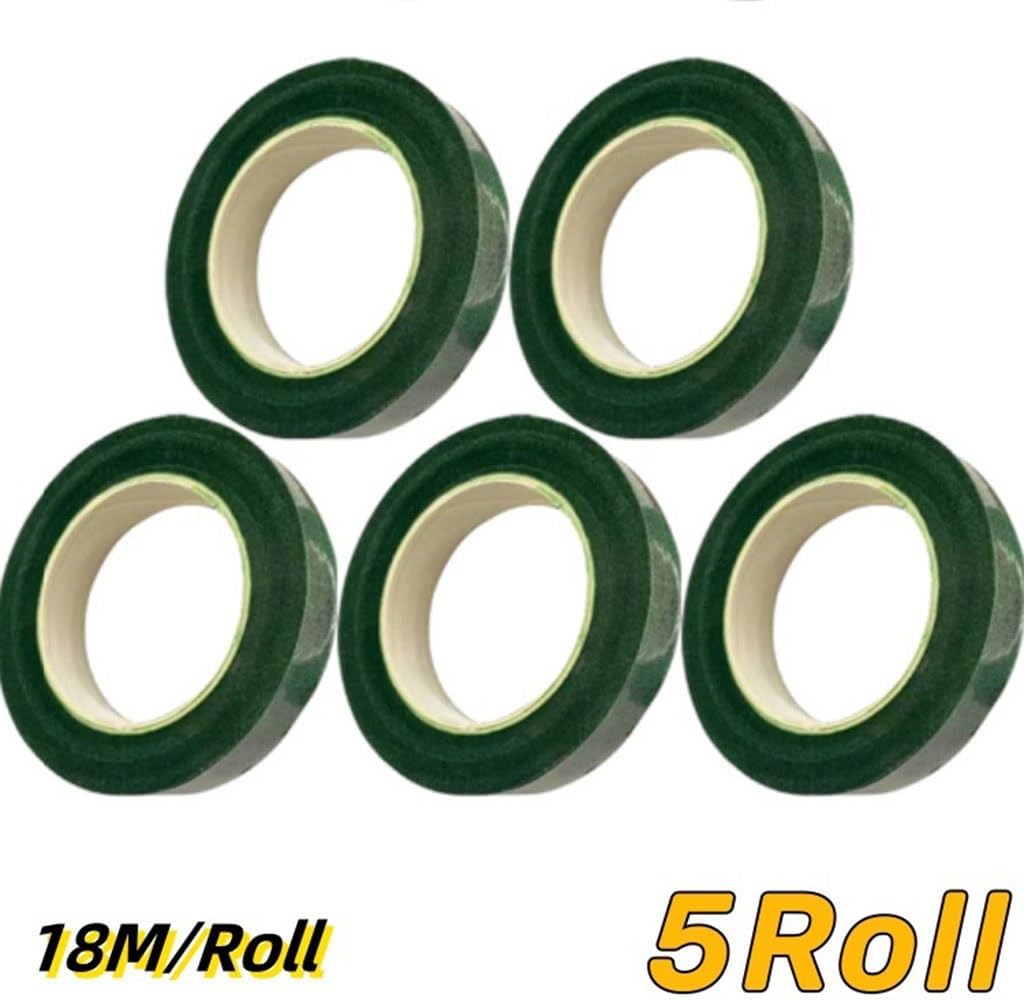 1-5Roll Self-Adhesive Bouquets Floral Stem Paper Tapes Stamen Wrapping Florist Tape Floriculture Tape DIY Florist Green Tapes(Coffee Color 5pcs)