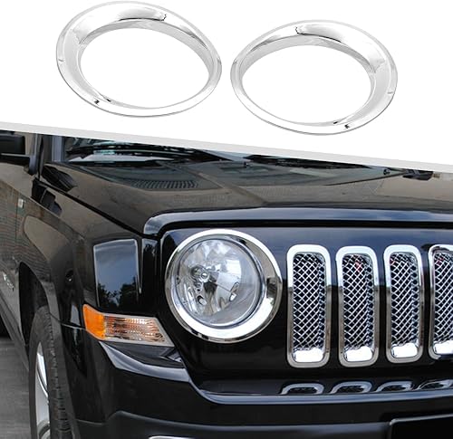 Jimen Compatible con Jeep Patriot 2011-2016, biseles para faros delanteros (cromado) disponible en Yaxa Costa Rica