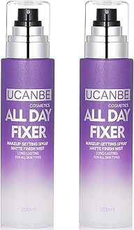 UCANBE Makeup Setting Spray - 2PC Set Matte Finishing Spray, Long Lasting Oil Control Make Up Spray, Lightweight Hydrate Face Mist for Face