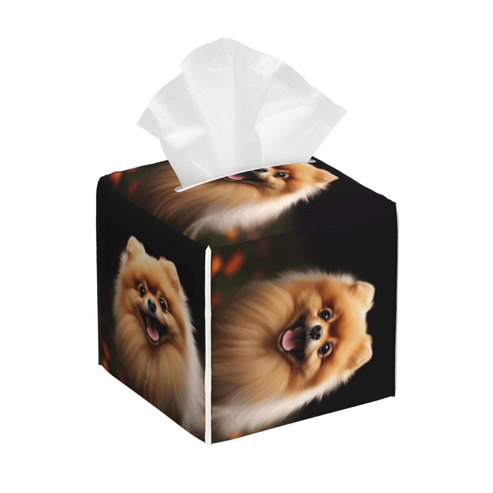 Pomeranian Tissue Box Cover Square Cube Boxes