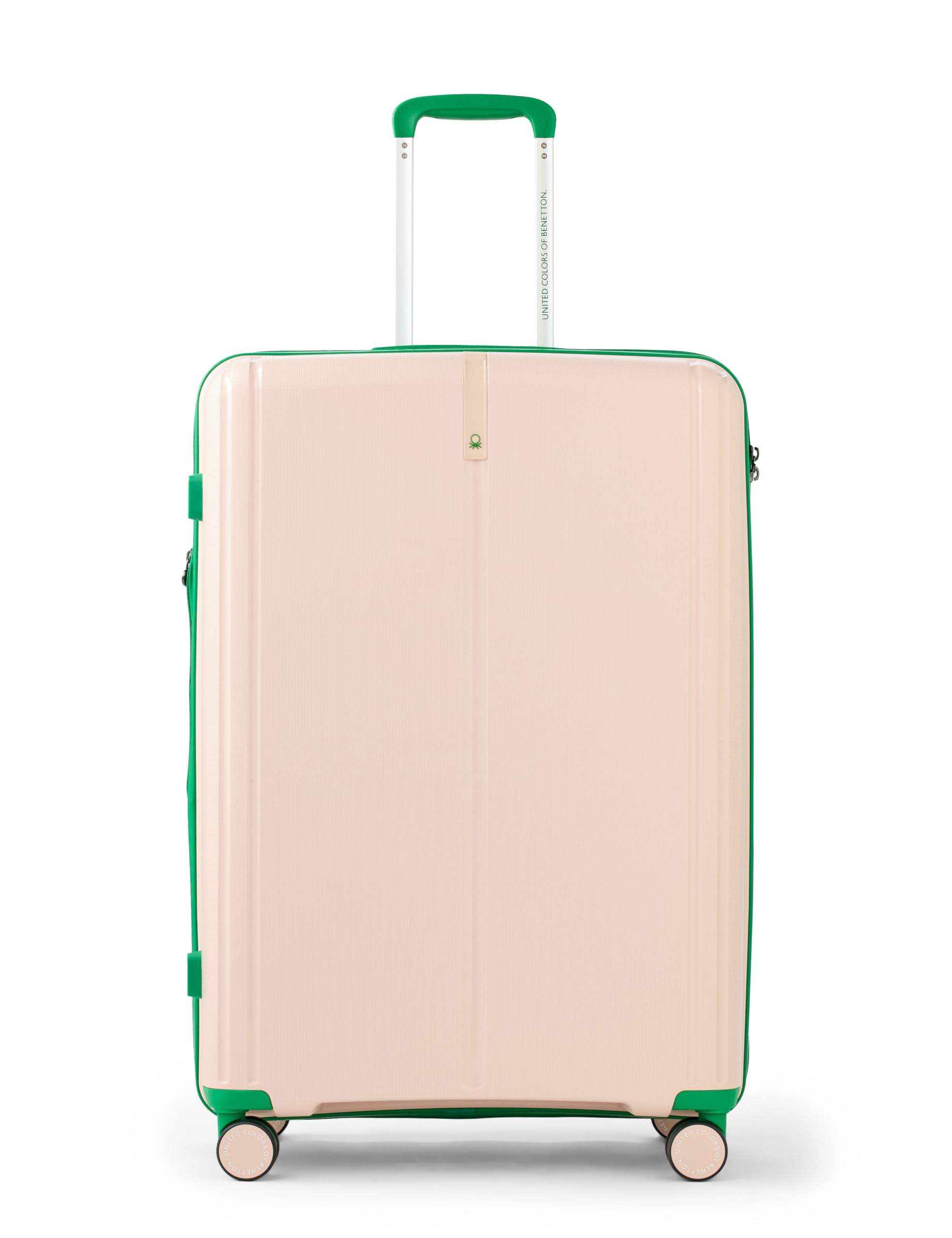 polyester hard shell 8 spinner wheels luggage trolley, cargo, emerald plus, pink, large, 76 cm