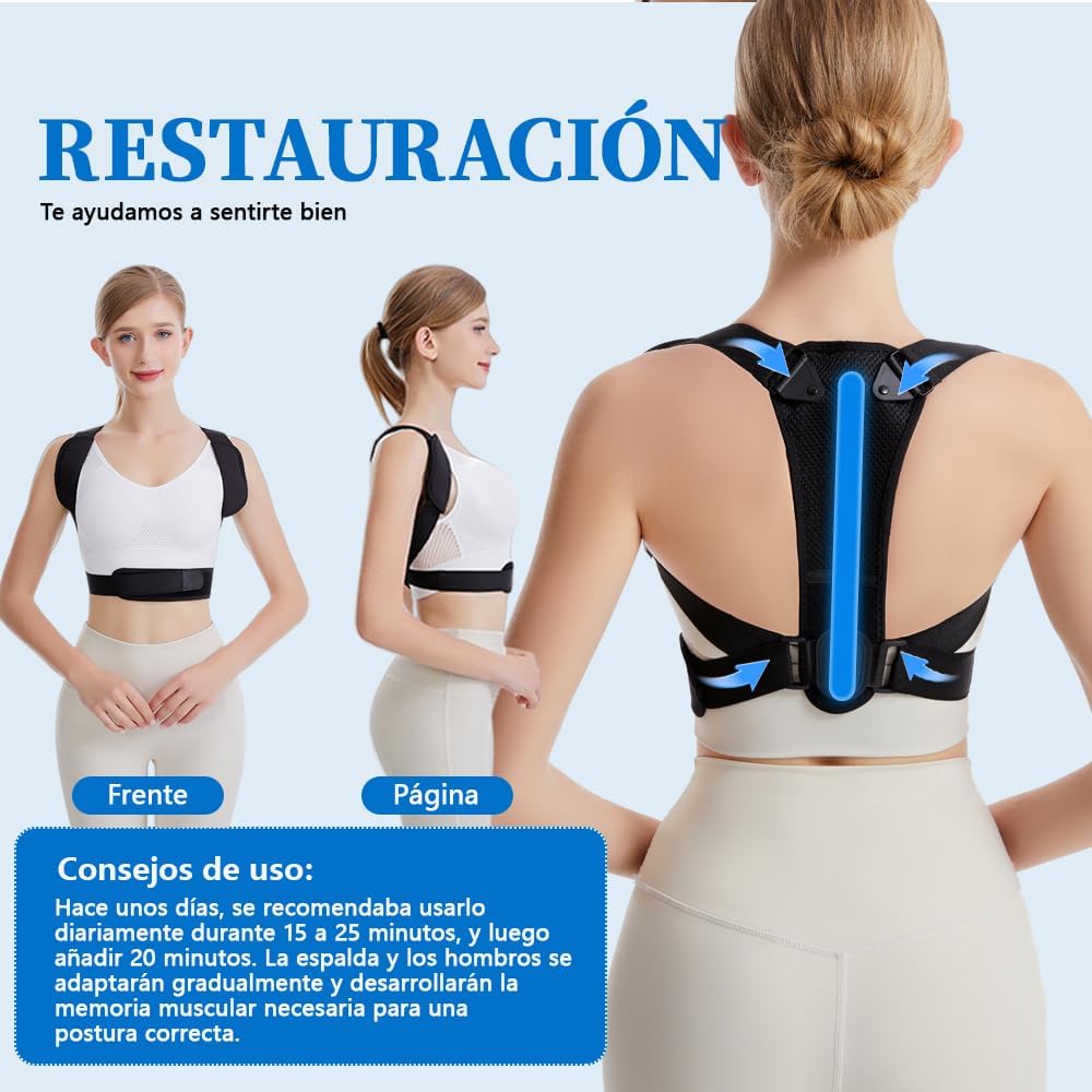 Prety Back Posture Corrector for Men and Women, Adjustable and Breathable Back Corrector – Ergonomic Support to Relieve Neck and Shoulder Pain, Invisible Back Corrector Design - 2