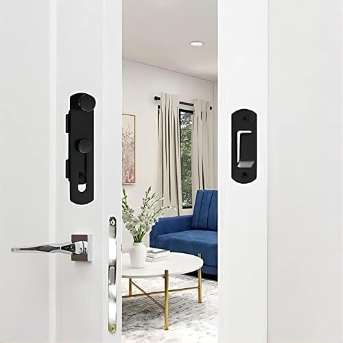 Miniatura 7 de Paquete de 4 pestillos para puerta de granero, cerradura de puerta corrediza de granero de 180 grados, cerraduras de puerta de granero y pestillos