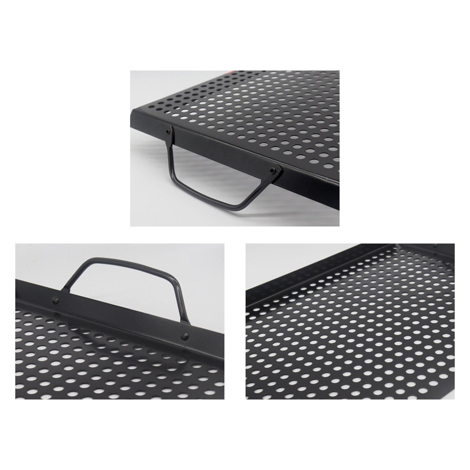 Plaque de barbecue avec trous pour ustensiles de cuisine en intérieur et extérieur 43,4 x 28,3 x 2,2 cm