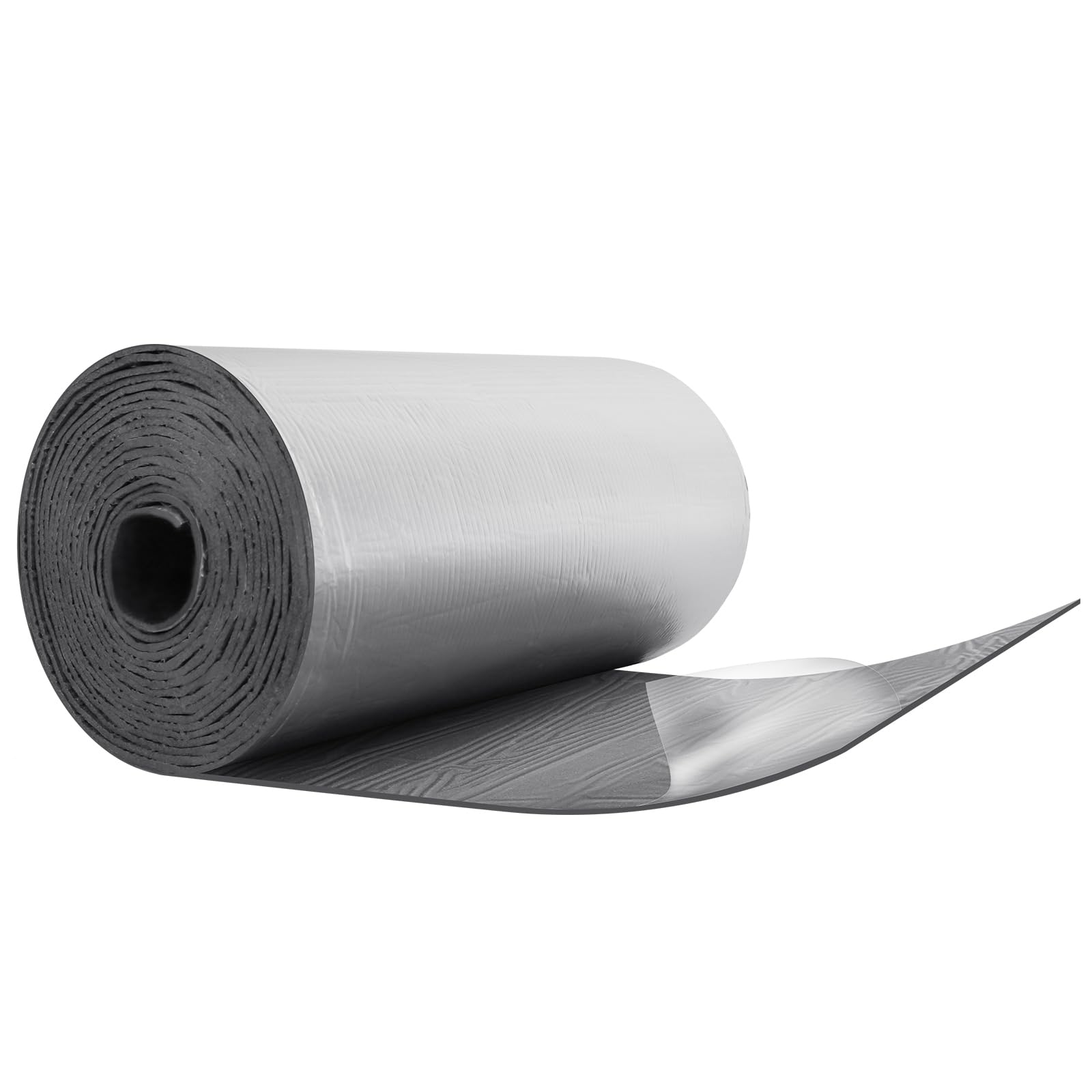Isolant Thermique Auto-adhésif 0.5x10M 5mm, Tapis d'Isolation Acoustique Anti Chaleur Caoutchouc Aluminium pour Voiture Porte Mur