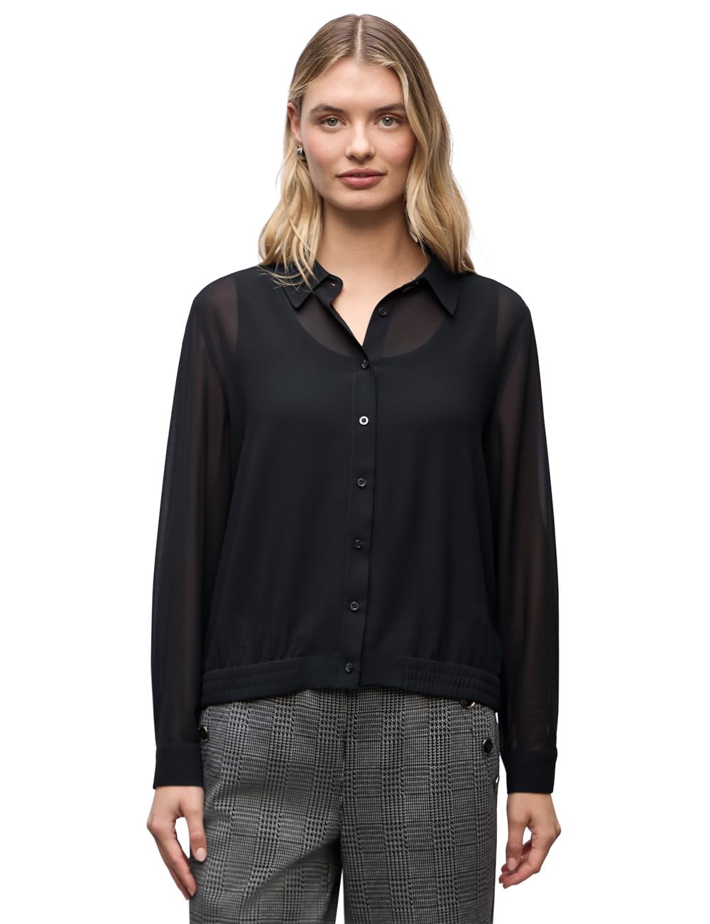Street One Damen Chiffon Hemdbluse