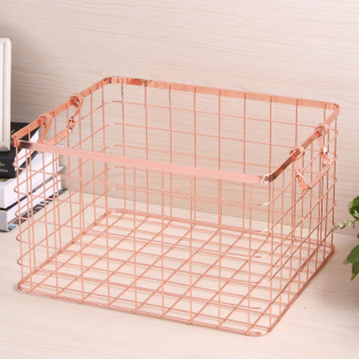 Cesta Organizar Asa , Estilo Almacenamiento de Hierro de Dorado Nórdico , Multiusos y para Ropa Snacks Hogar