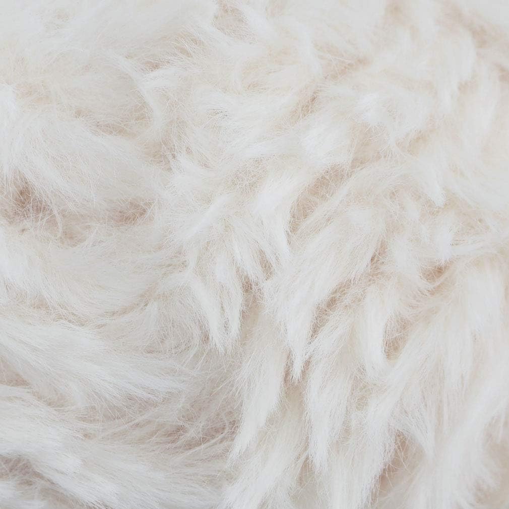 NICEEC Faux Fur Yarn Super Soft, Chunky & Fluffy, Eyelash Yarn for Crochet & Knitting(Total Length 210yds/10.6oz) - Cream White/300g