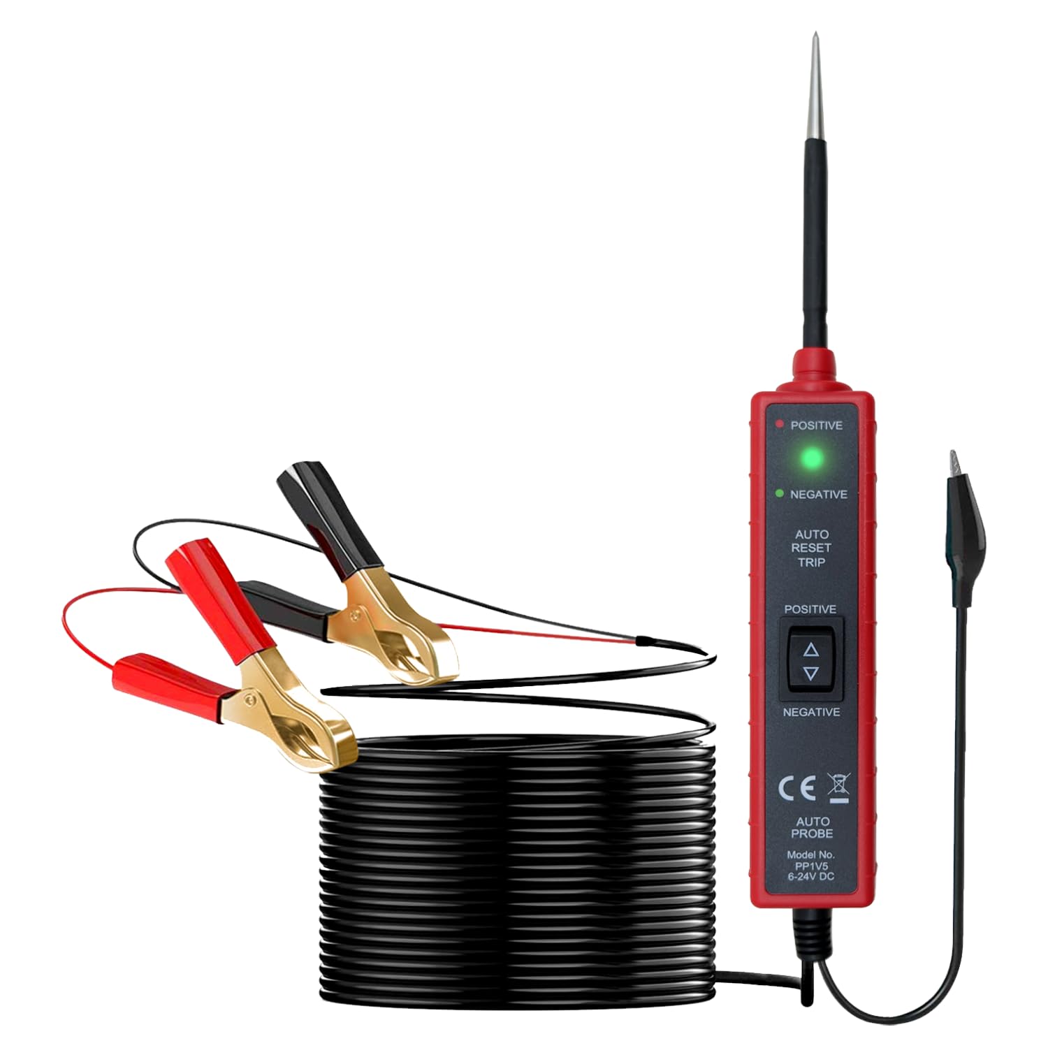 ZKTOOL Power Circuit Probe, Automotive Electrical System Tester DC 6-24V, Car Circuit Tester, Short Circuit Tester, Voltage Tester, Polarity Identify, Test Light, Component Activation