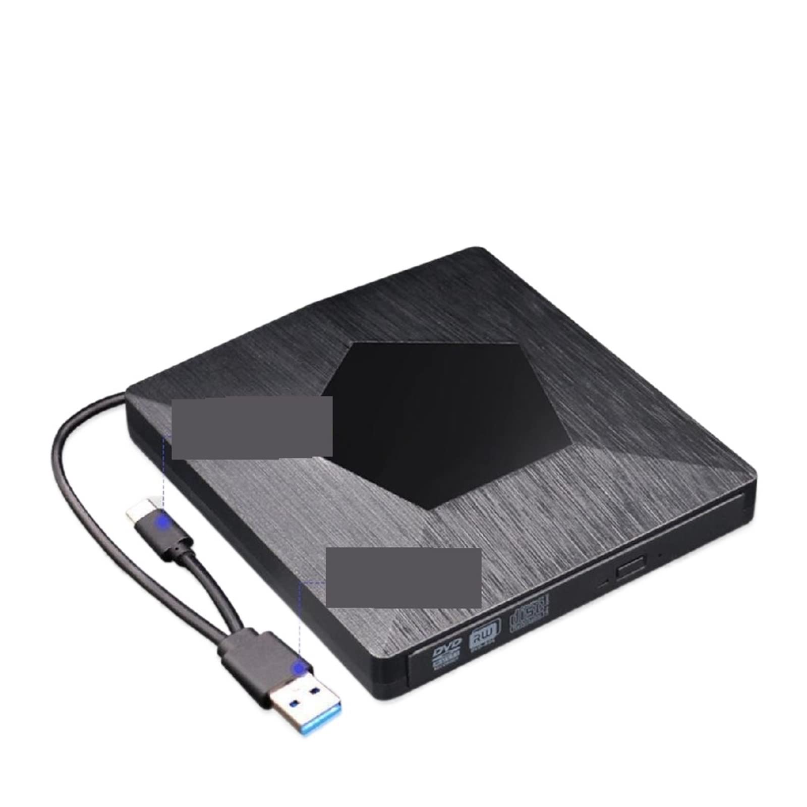 Reproductor de DVD para TV, Unidad de DVD Externa Unidad óptica USB/Tipo C Reproductor de CD ROM Grabador de CD-RW Grabador de Lector portátil for computadora portátil para películas Familiares