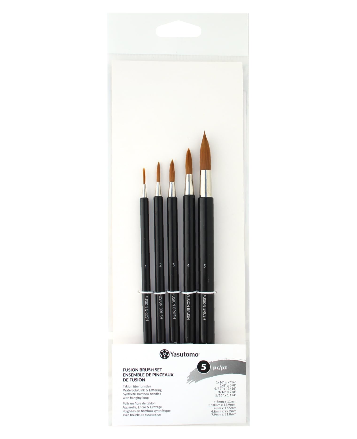 Amazon.com: Yasutomo Fusion Brush Set, 5 Pieces, Arts and Crafts
