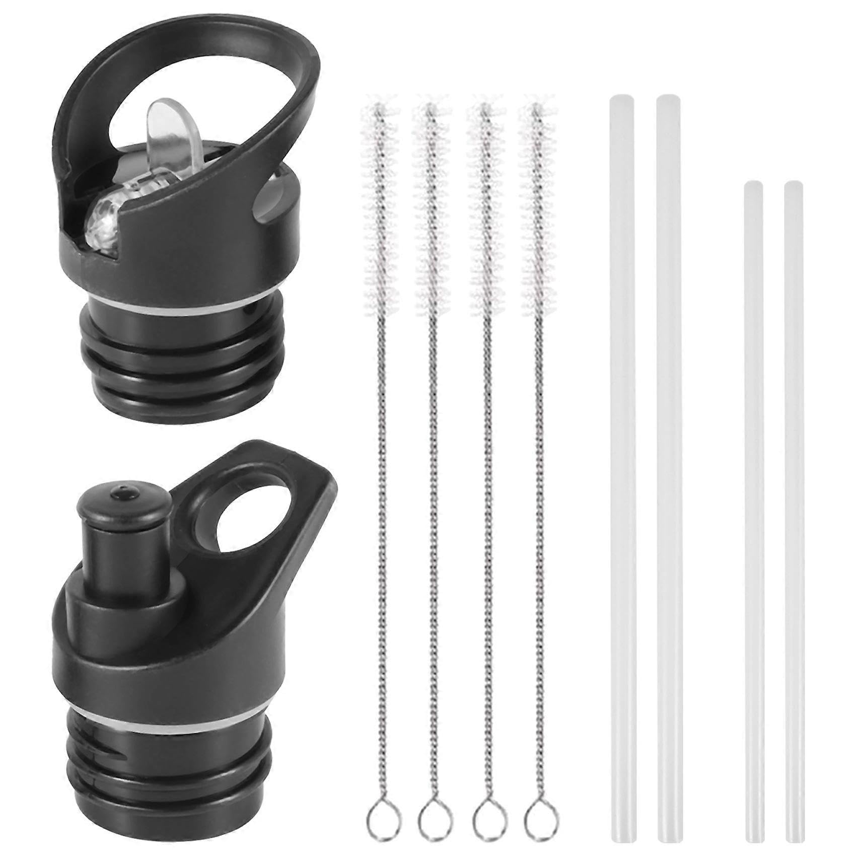 JOYHAPPST Sports Water Bottle Straw Lid, 12 Oz, 18 Oz, 21 Oz, 24 Oz Leak Proof Straw Cap, Flip Cap, 4 Straw,4