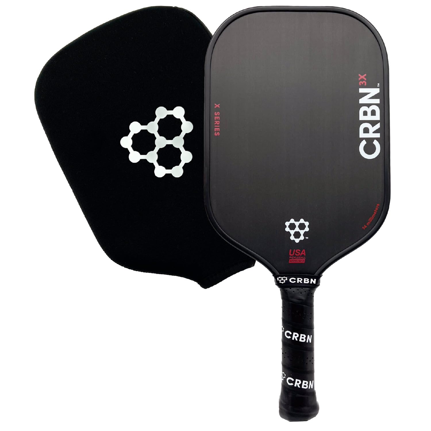 CRBN X Series Power Pickleball Paddle - Carbon Fiber Pickleball Paddle with Foam Injected Edges for Expanded Sweet Spot