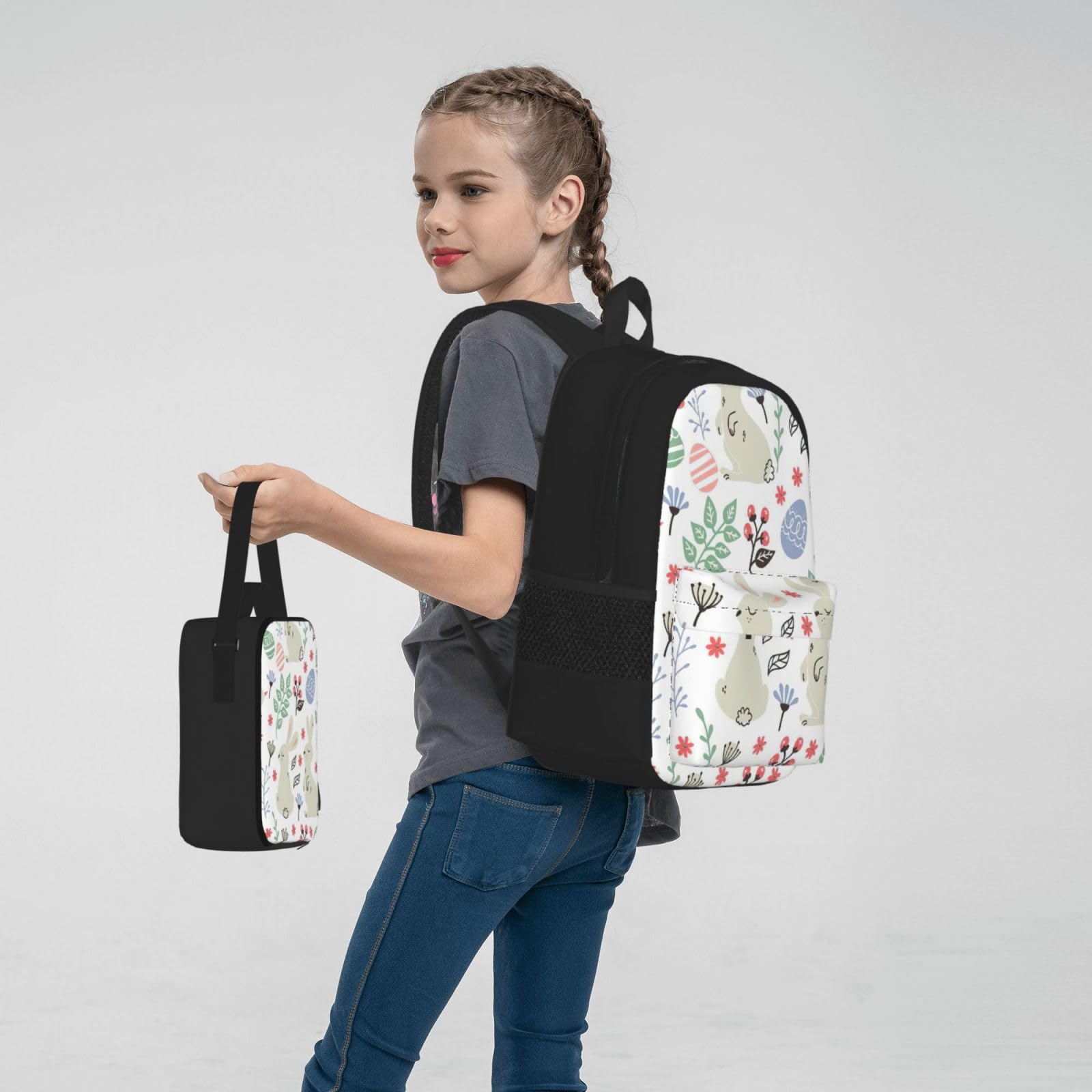 Zaino, borsa portapranzo, astuccio, set da 3 pezzi, per lavoro e