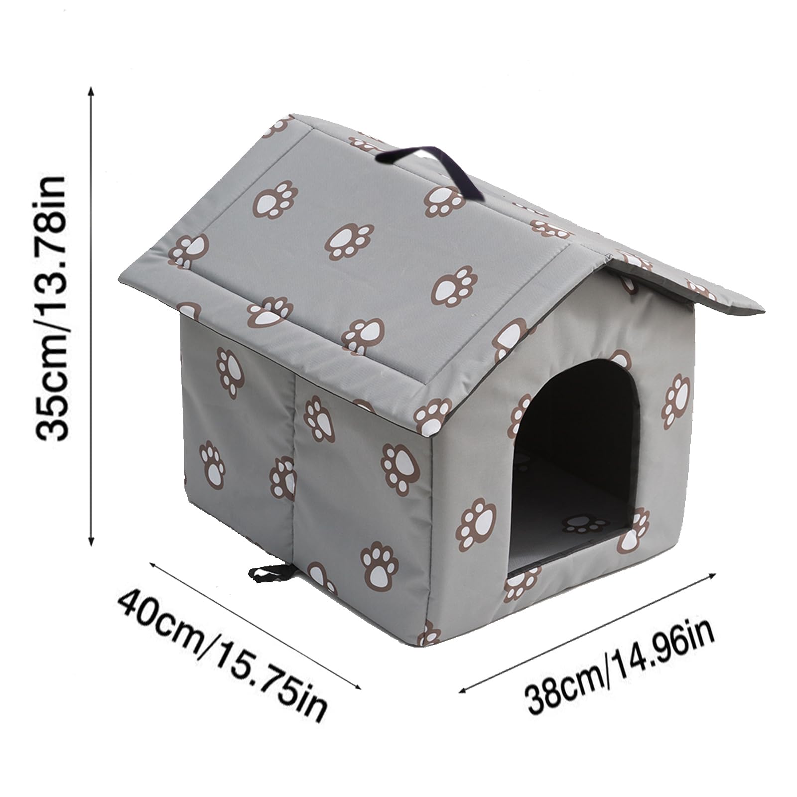 Casetta per Gatti per Esterni, Casetta per Gatti, Impermeabile, Cuccia Gatto Esterno Inverno con Tenda Timovibile (Grigio, M)