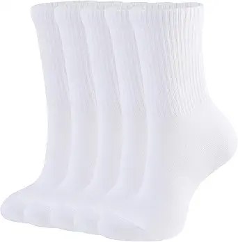CLOSEMATE Womens Calf Crew Socks Comfortable Soft Cotton and Lightweight 5 Pairs