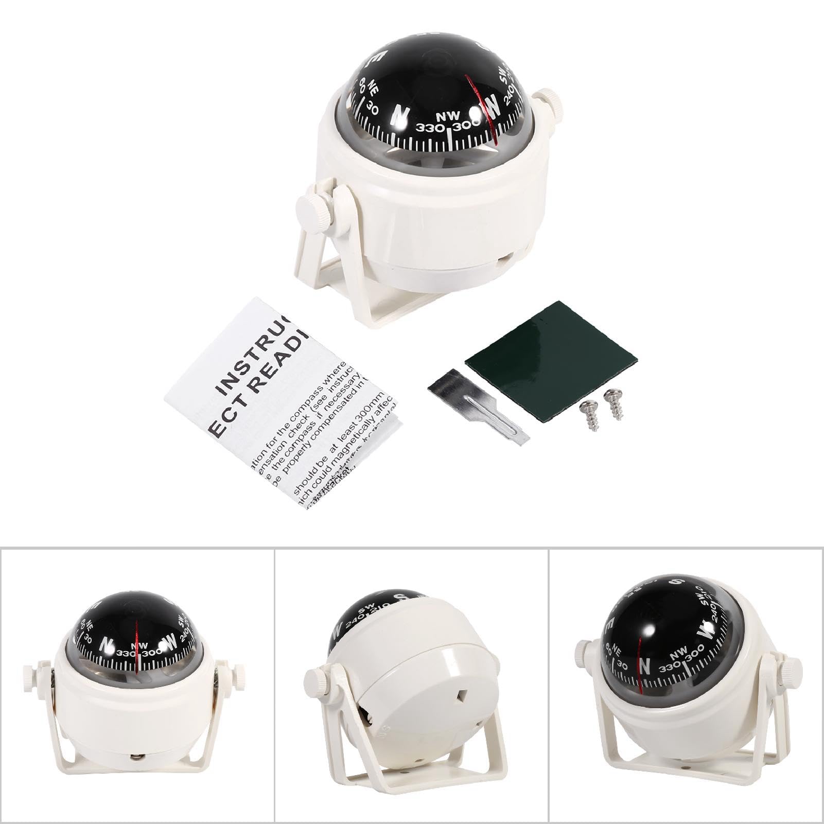 Akozon Boussole Marine à Montage Encastré – Magnétique, Précis, Compensateur Intégré, ABS Étanche, Pour Bateau, Voiture, Caravane