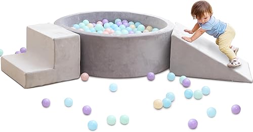 Piscina de bolas de espuma con bloque de juego para niños pequeños, bloque de escalada, equipo de juego suave para bebés, niños, estructura de juego