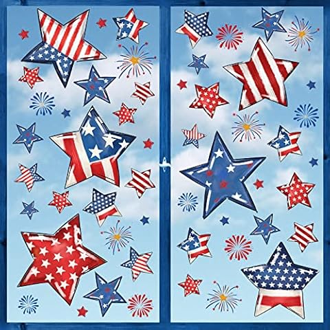 AnyDesign Patriotic Window Clings Cover