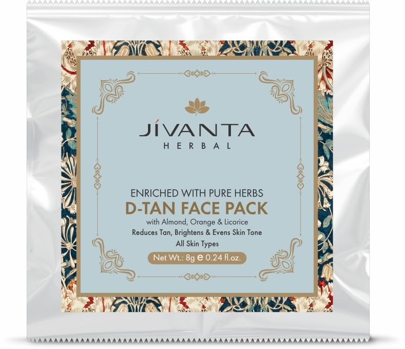 Jivanta D-Tan Face Pack Sachet (Pack of 1) | Tan Removal Face Pack for Men & Women | Brightens Skin Tone, Deep Cleansing & Instant Glow | Single Use Facial Pack-image-22