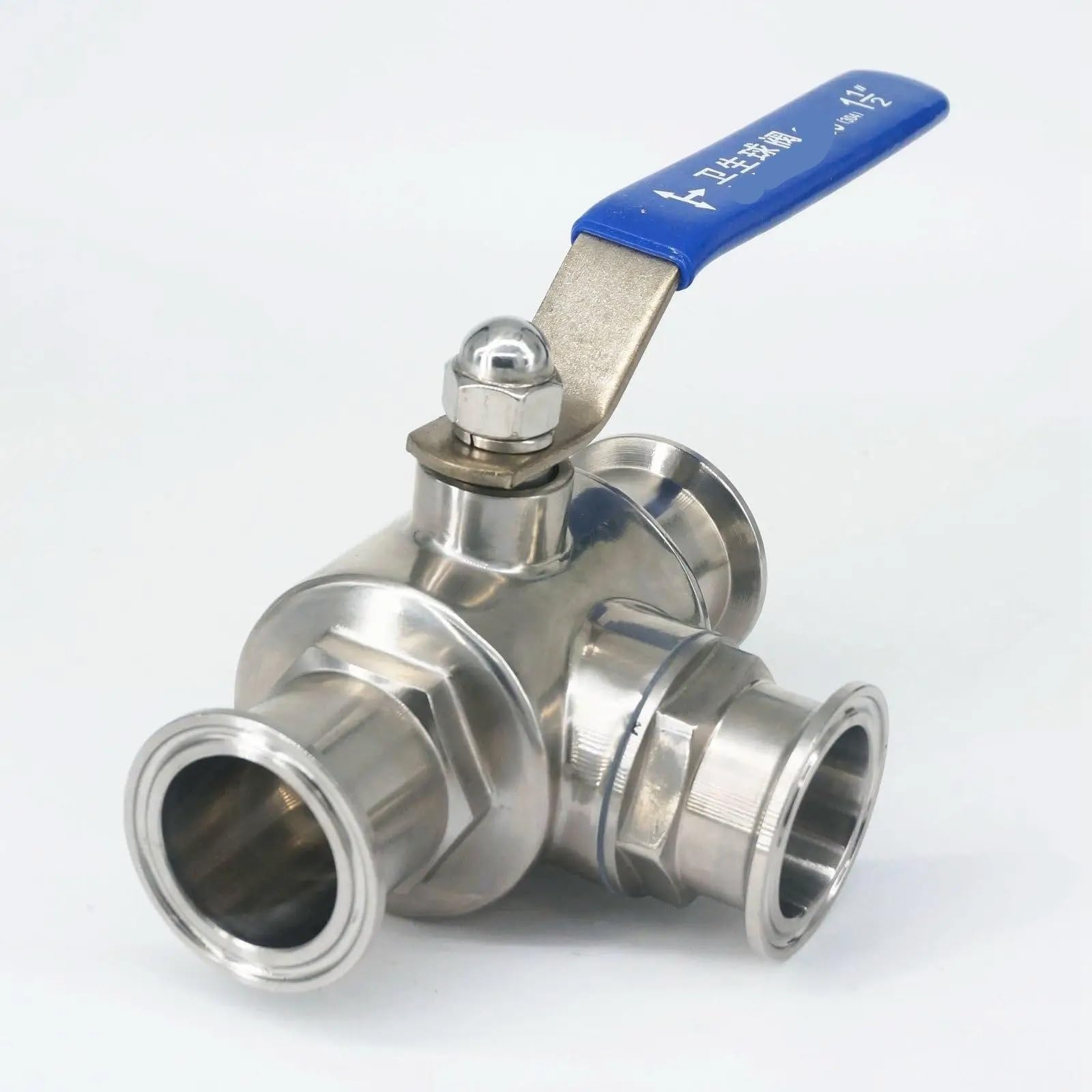 Vanne à boisseau sphérique 3 voies T-port 1.5 pouces acier inoxydable 304