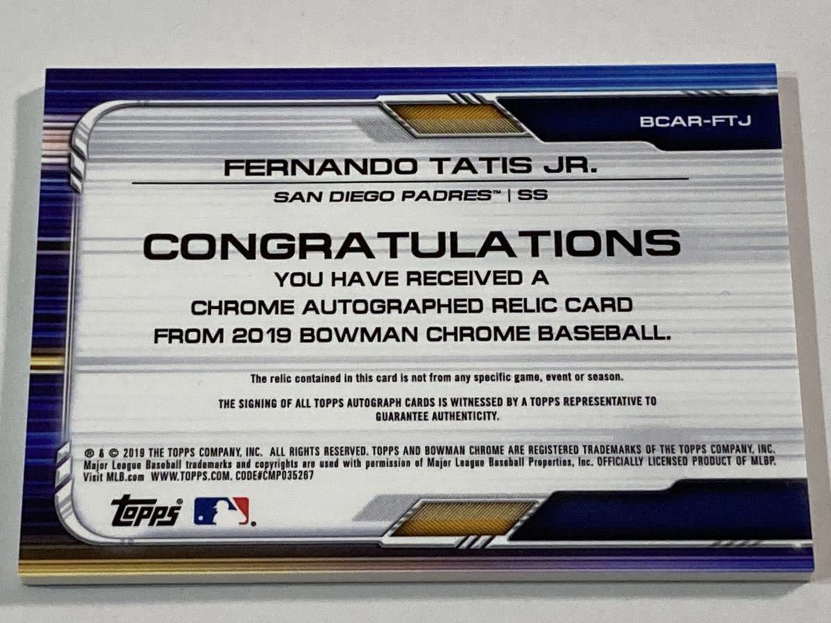 MLBカードfernando tatis jr. RC relic auto
