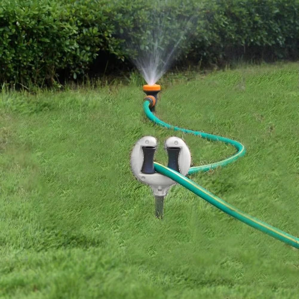Guida for tubo da giardino in ferro Chiodo Posizionamento del dell'acqua Tenendo il rullo Testa appuntita Accessori for l'irrigazione antiscivolo per cortile, bordi sentieri(White6pc)