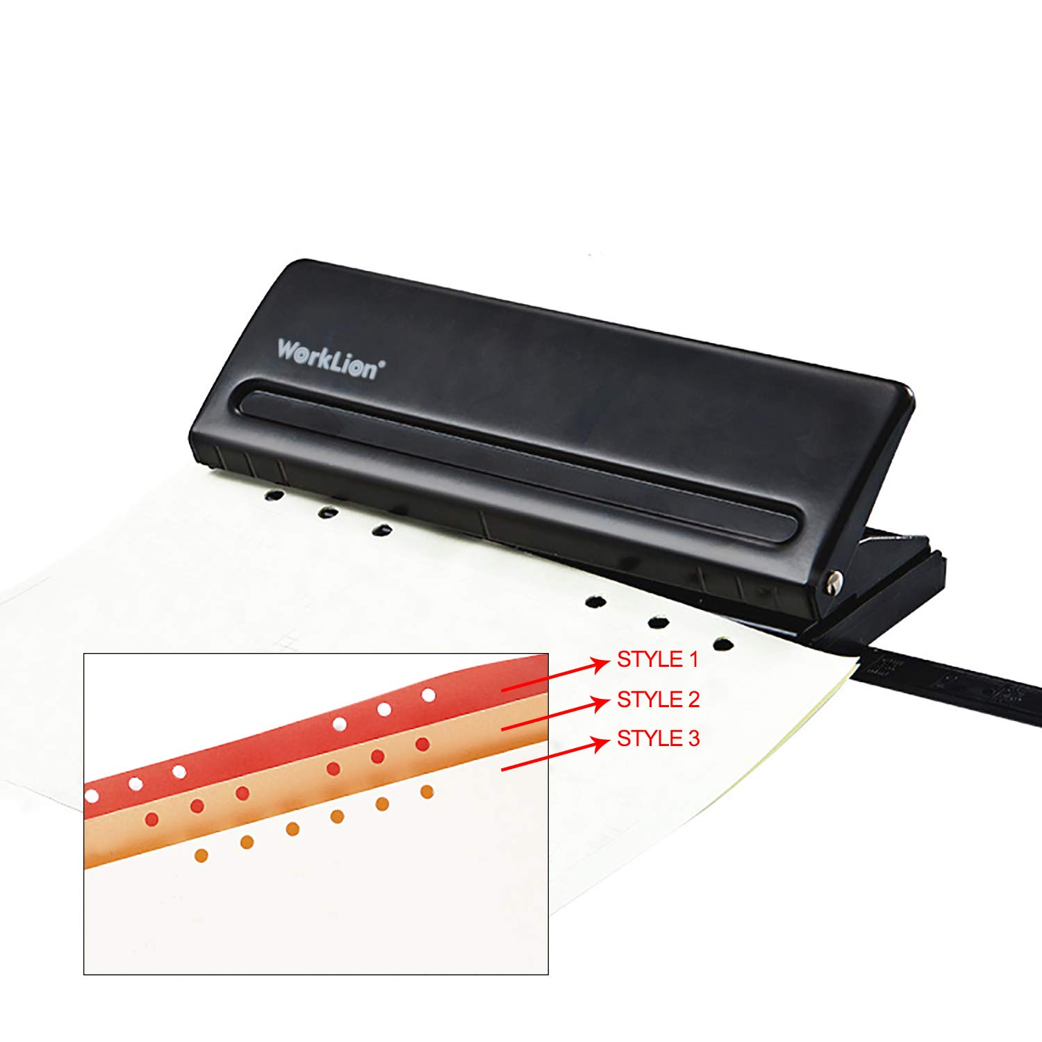Buy WORKLION Adjustable 6Hole Punch with Positioning Mark, Daily Paper Puncher for A5 Size Six