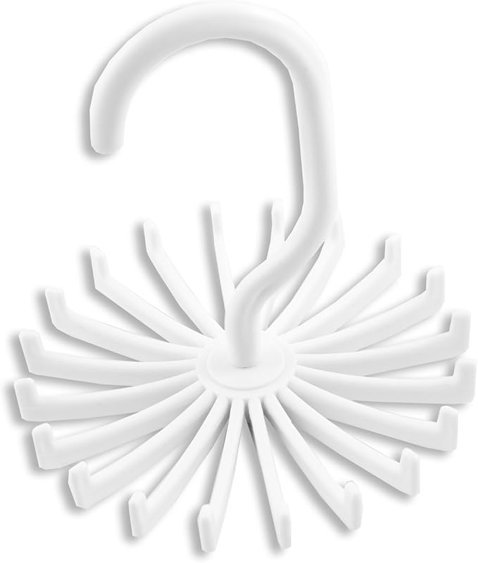 Rotating Tie Rack Adjustable Tie Hanger Holds 20 Neck Ties