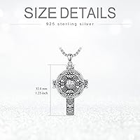 Vista 2 de SIMONLY Collar de crucifijo de San Benito de plata de ley 925, colgante de cruz de Ankh, joyería de cruz