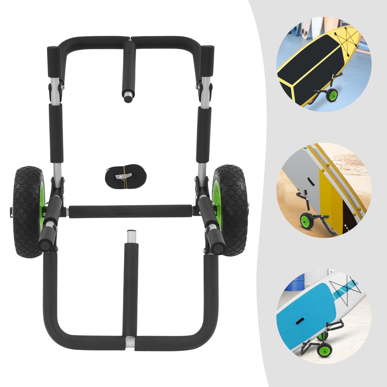 Transport Kajak Trolley Transport Trolley für Stand Up Paddle Surfboard Trolley kann in Einer Garage Bootshaus Grün 42 * 29 * 60CM