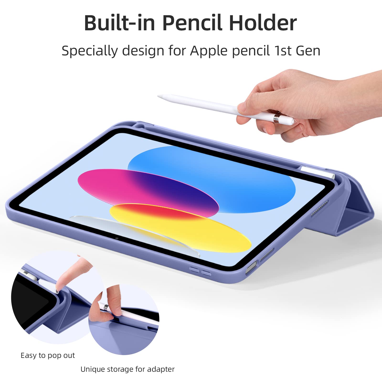 Vobafe Case for iPad (A16) 11th 10th Generation Case (Model: 2025/2022, 11/10.9 Inch), Flexible TPU Back & Trifold Stand - Image 4