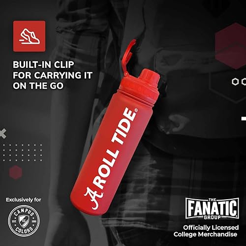 Miniatura 6 de Campus Colors Botella de agua de acero inoxidable de la NCAA Tapa giratoria 24 onzas Clip de transporte Mantiene tus bebidas calientes o frías