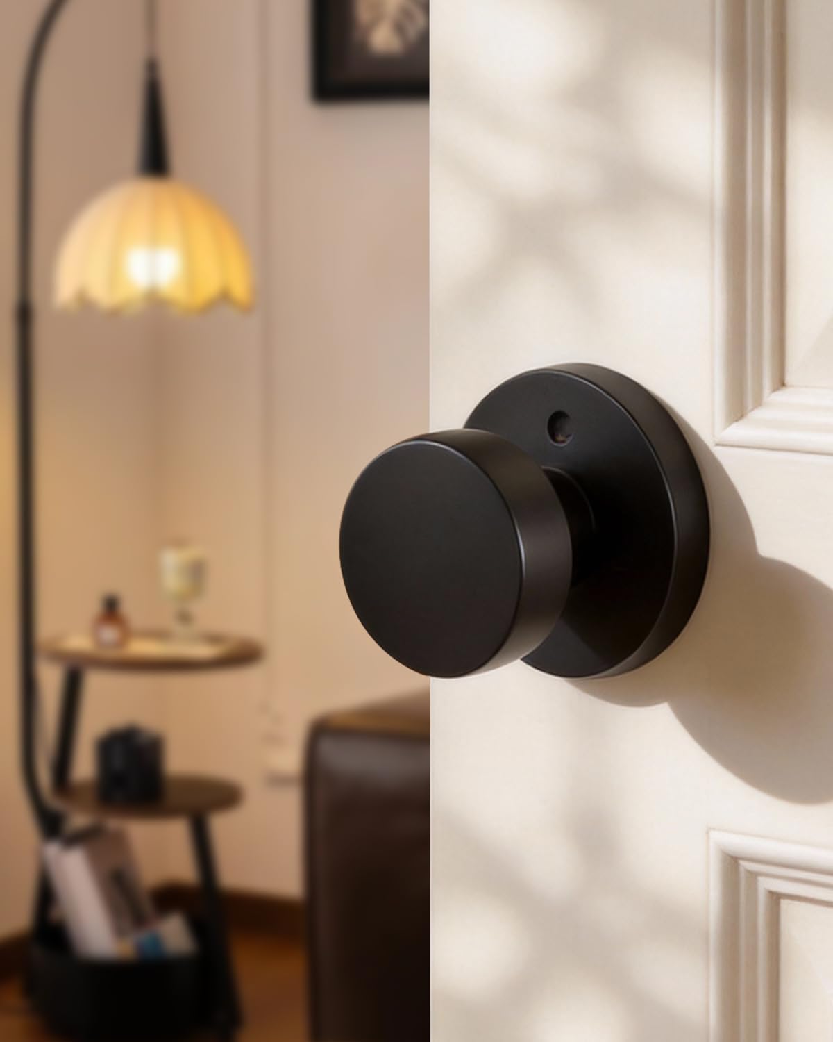Goldenwarm Matte Black Door Knobs - 6 Pack -3