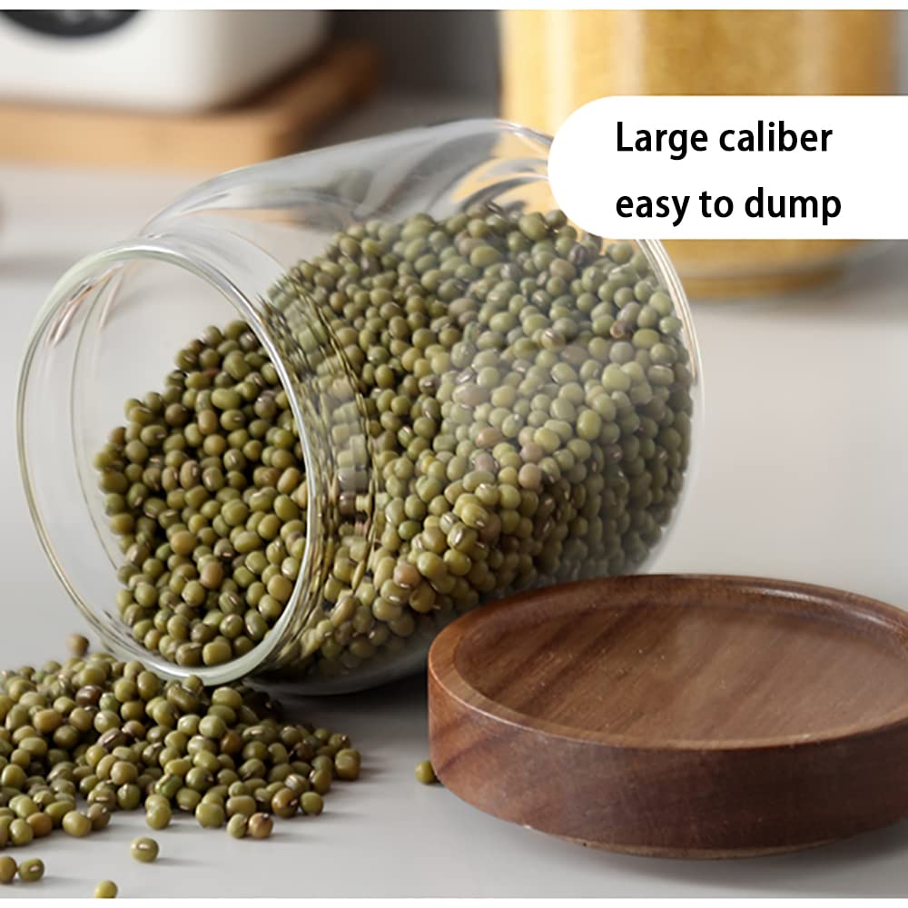 Barattolo, barattoli di vetro, barattoli for alimenti, barattolo di vetro ermetico con coperchi, barattoli for alimenti Contenitori for cucina domestica Zucchero Chicchi di caffè canditi Grani (3 pezz