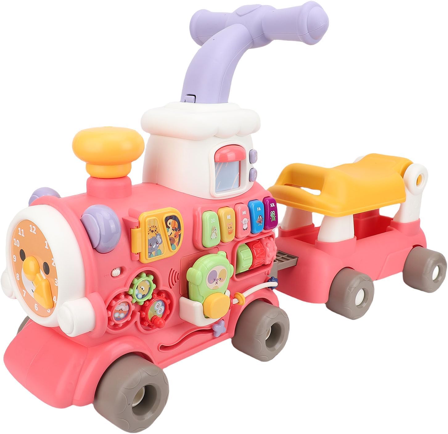 Garsent Girello per Bambini, Girello per Bambini con Ruote, Passeggino Multifunzione Divertente per l’apprendimento del Bambino, Giocattolo per l’educazione precoce del Bambino, Pannello di Gioco Rimovibile, Interno e