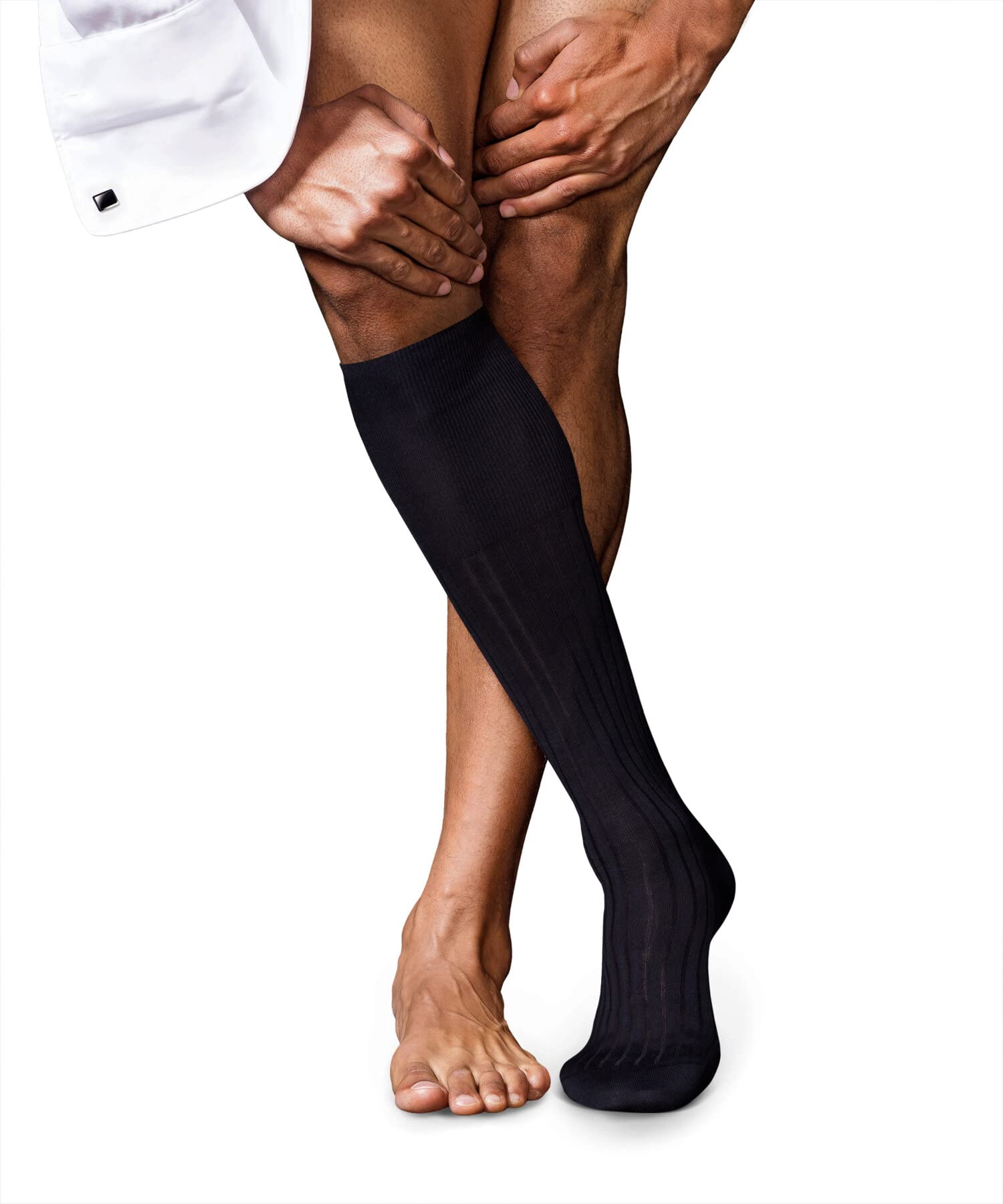 FALKE uomo No. 13 calzini lunghi traspiranti cotone brillantezza dei colori rinforzati morbidi cuciture piatte alla punta a coste sottili tinta unita per look casual eleganti lavoro 1 paio