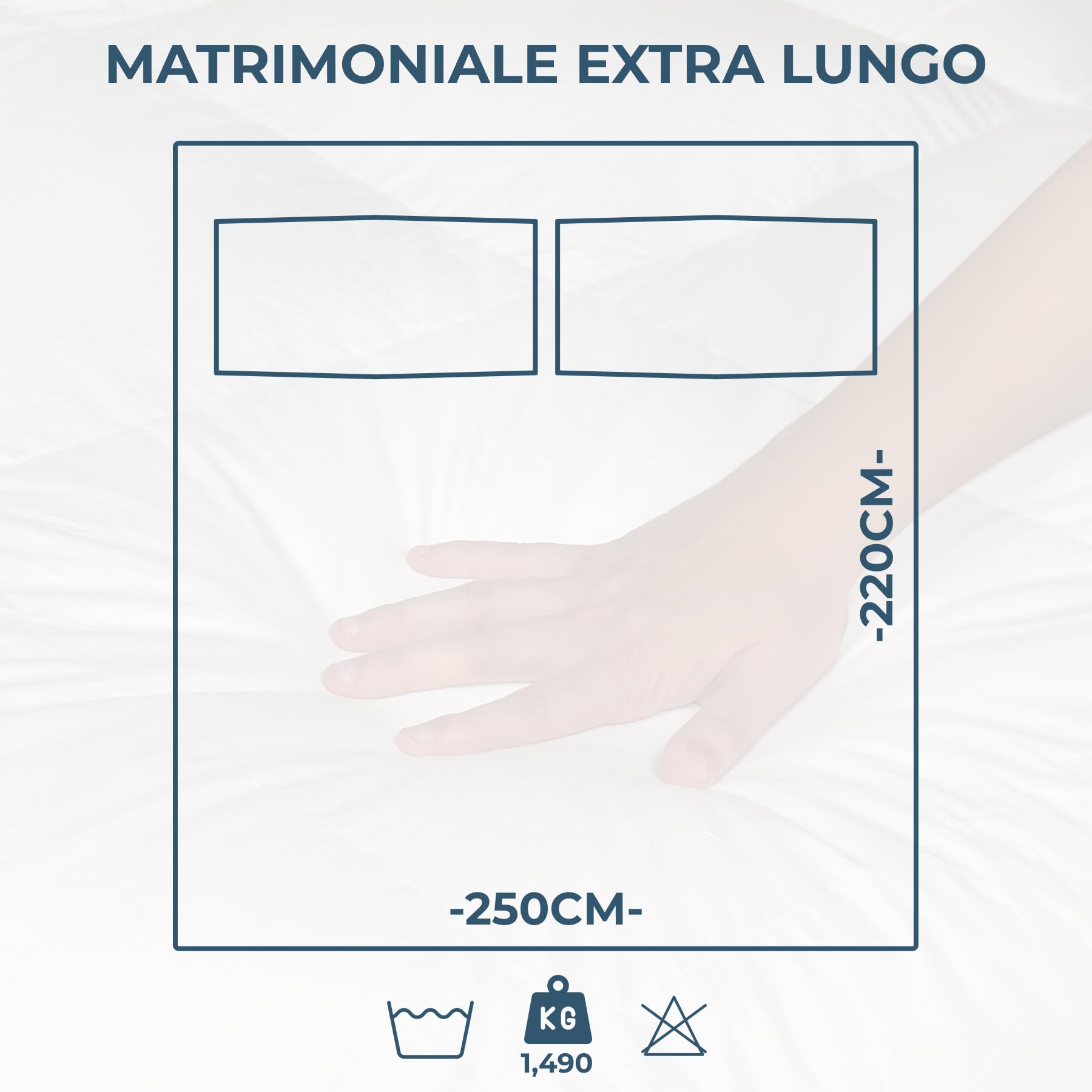 Daunex Piumone Matrimoniale, 250 x 220 cm, 100% Piumino D'Oca Siberiana, Invernale, Anallergico e Antiacaro, Lavabile in Lavatrice, Made in Italy. Modello: Courmayeur Extra Warm