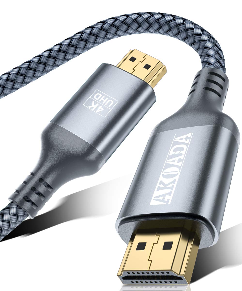 AkoaDa 4K HDMI Kabel 15m, High Speed ​​4K @ 60Hz 18Gbps HDMI 2.0 Kabel Vergoldete Anschlüsse mit Ethernet/Audio Return Channel, Kompatibel mit 4K UHD 2160p, HD 1080p, 3D Xbox PS3 / 4 Video (Grau)