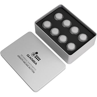QANBA Gravity KS Arcade Controller Buttons 24/30MM Arcade Silent Buttons 8pcs Boxed Arcade Buttons Gravity Mechanical Shaft 48dB Silent High Durability Compatible with Arcade Controller and