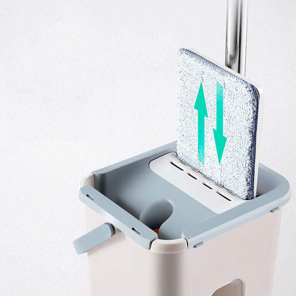 Mop Automatic Rotation Microfiber Hands Free Squeeze Flat Floor Cleaner with Bucket