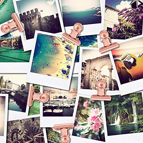 30 Pieces Push Pins Clips, Bulldog Clips With Thumb Tacks For School Artworks Projects On Cork Board, Photos Documents On Bulletin Board, No Holes For The Paper On Cubicle Walls (Rose Gold) #TOP5